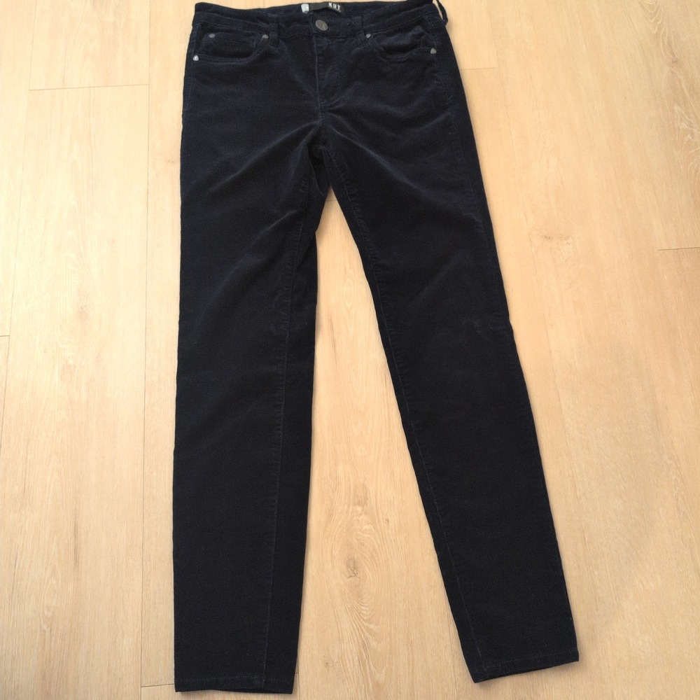 Kut from the Kloth Diana Skinny Corduroy Pants Navy Blue Women Size 6